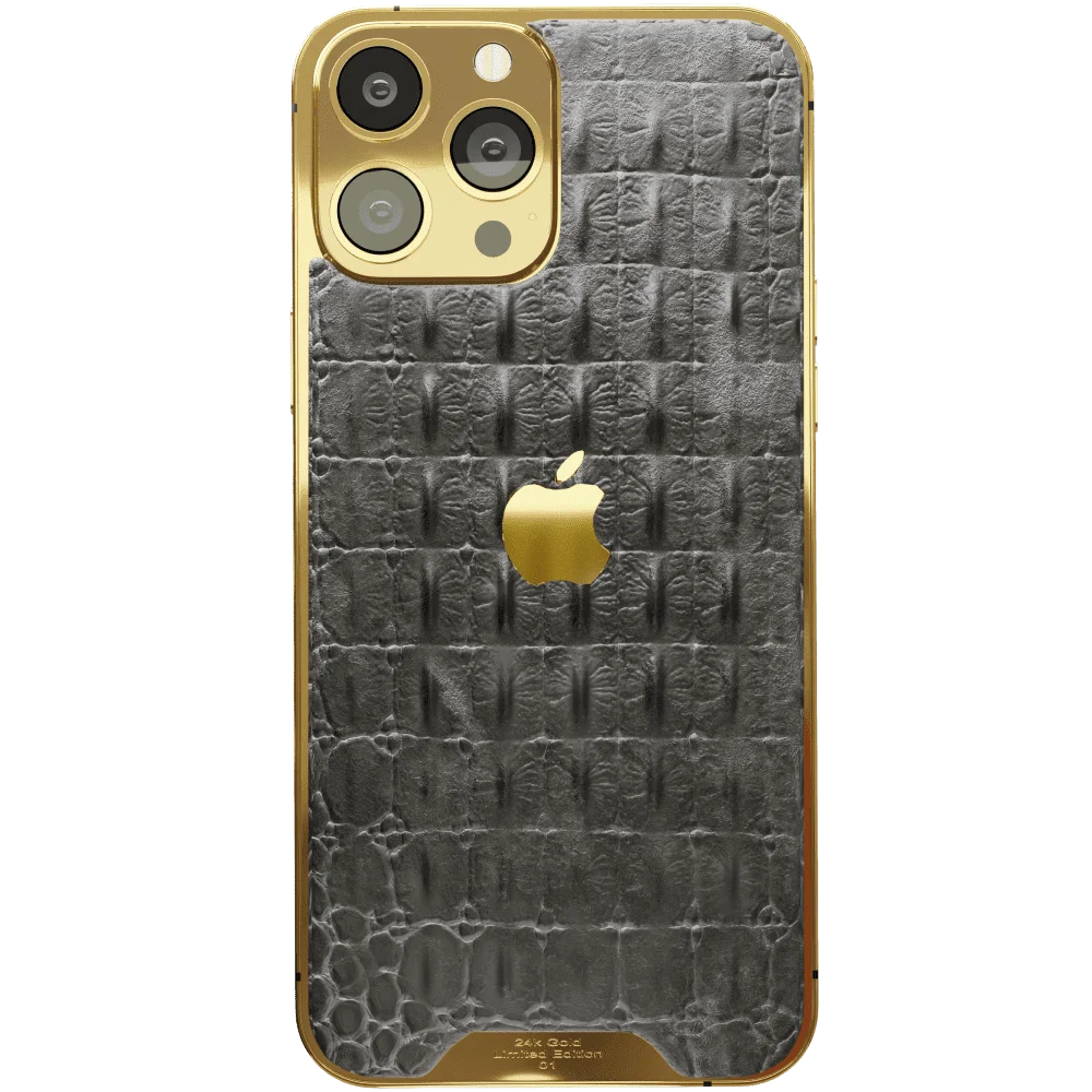 Black Croc Leather iPhone 16 Pro Pro Max.webp Black Croc Leather iPhone 16 Pro Pro Max.webp