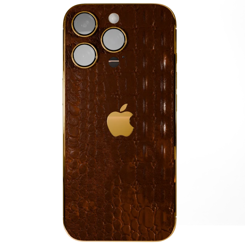 Brown Croc Elite iPhone 16 Pro Pro Max back.webp