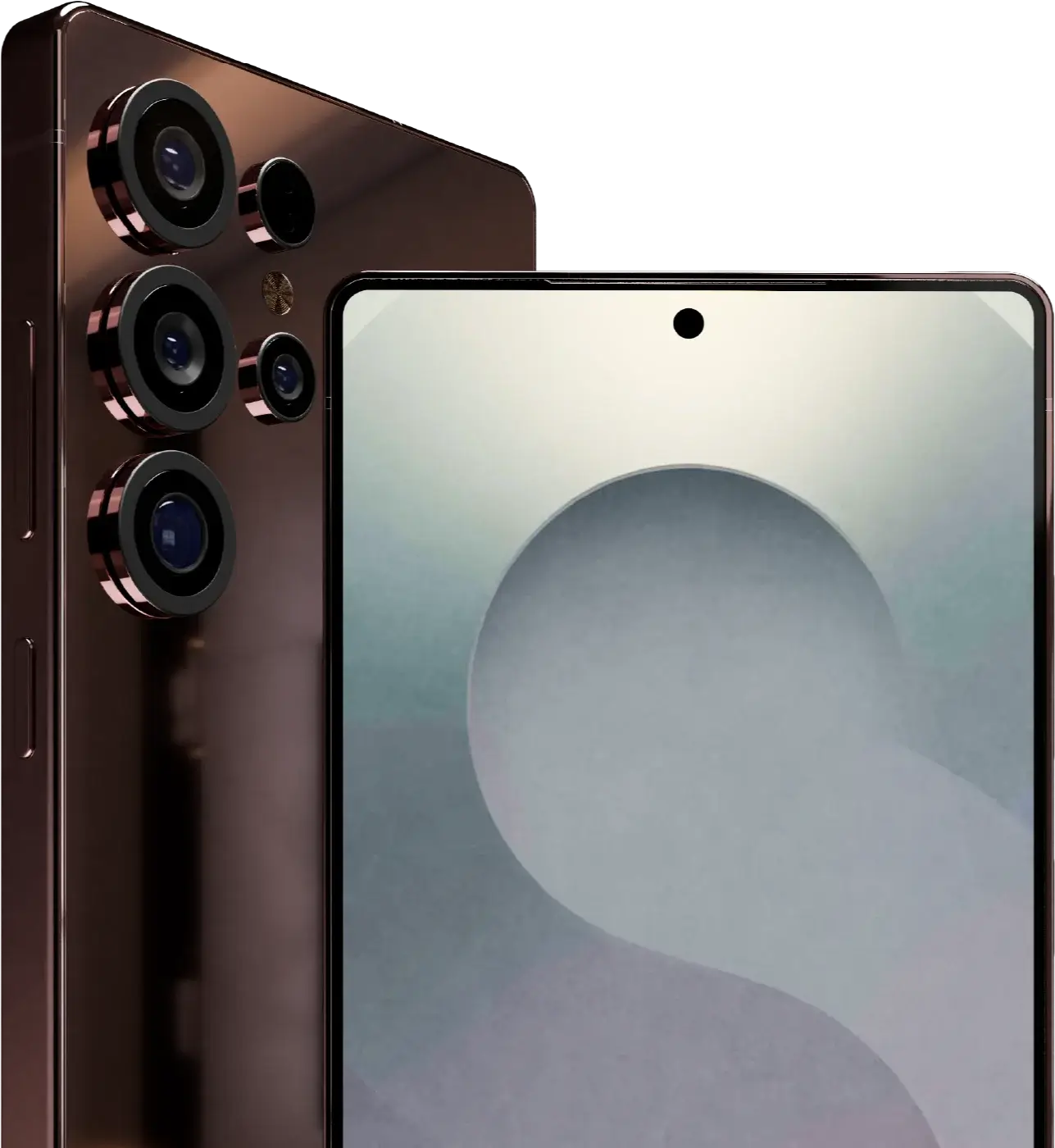 Rose Gold Samsung S25 Ultra front back