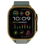 Ultra 2 Watch with Green Ocean Band 24k Gold Customize.webp