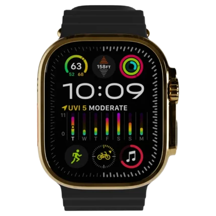 Ultra 3 Watch with Black Ocean Band 24k Gold Customize.webp