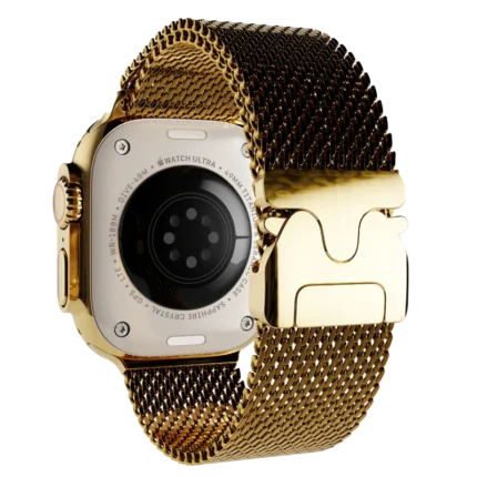Ultra Watch 3 Titanium Milanese Loop 24k Gold Customized back.webp